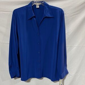 Classic Button-Down Shirt in Cobalt Blue by Notations